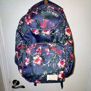 Roxy Shadow Swell Navy and Pink Floral Backpack